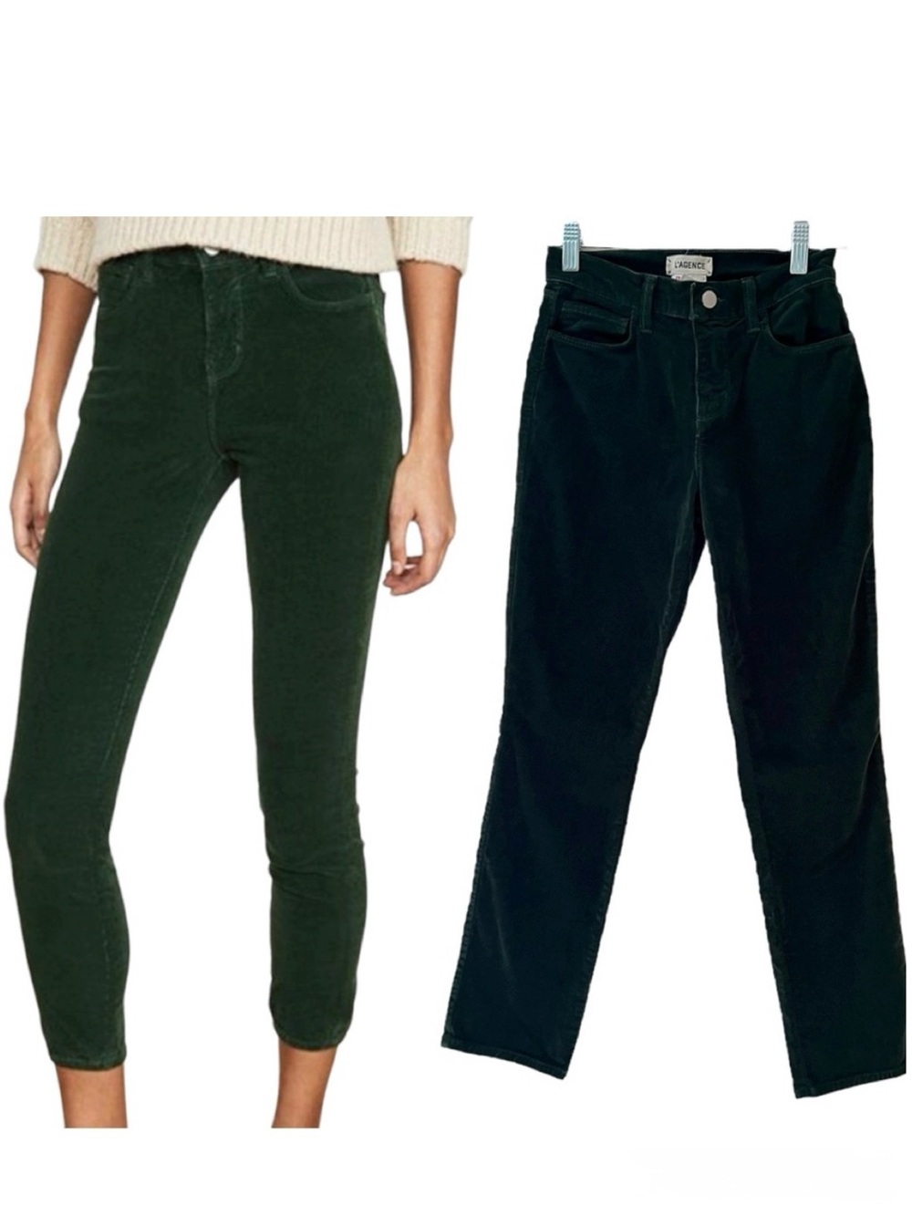 L’AGENCE Sada High Rise Crop Corduroy Jeans Size 23